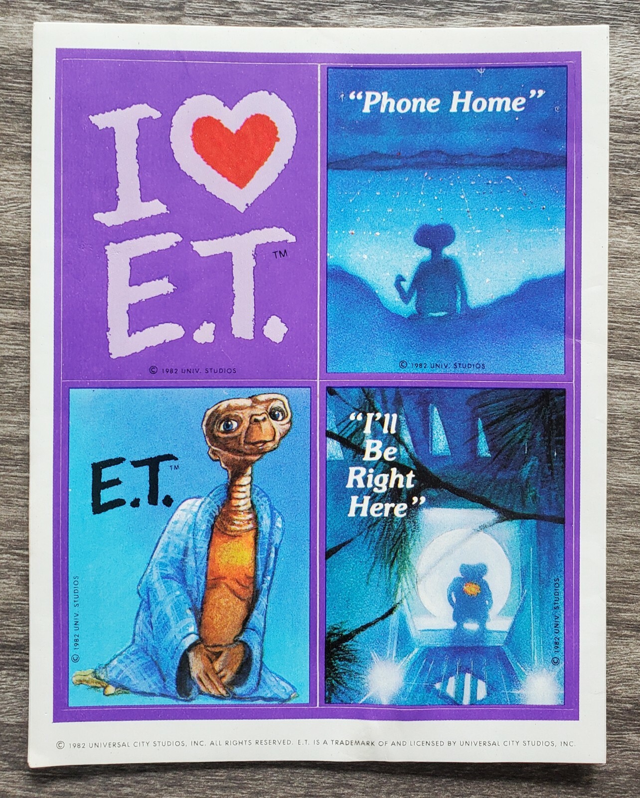 Vintage Hallmark ET The Extra-Terrestrial Seals Stickers Sheet NEW Unused