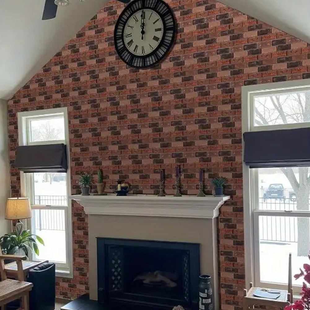 10-100PCS 3D Tile Brick Wall Sticker Self-adhesive Waterproof PVC DIY Wallpaper