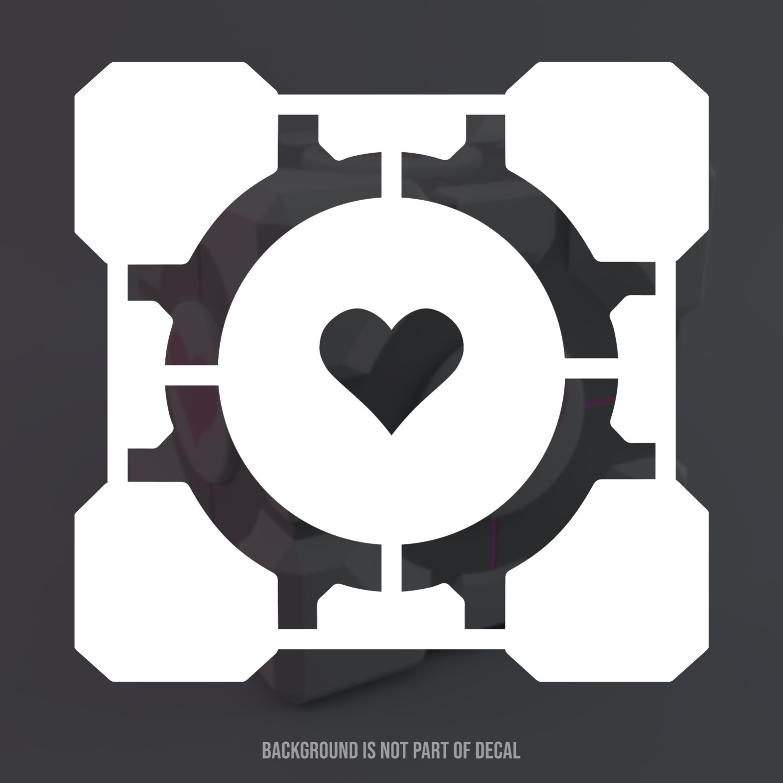 Portal – Companion Cube Vinyl Decal Sticker