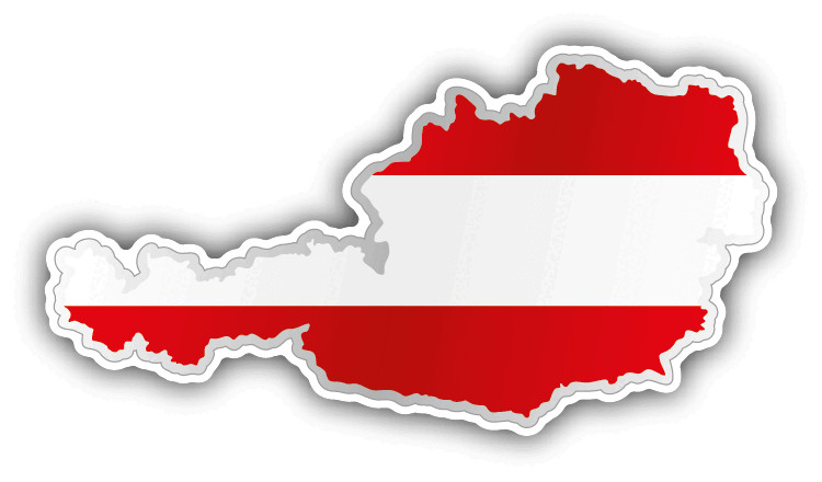 Austria Map Flag Car Bumper Sticker Decal