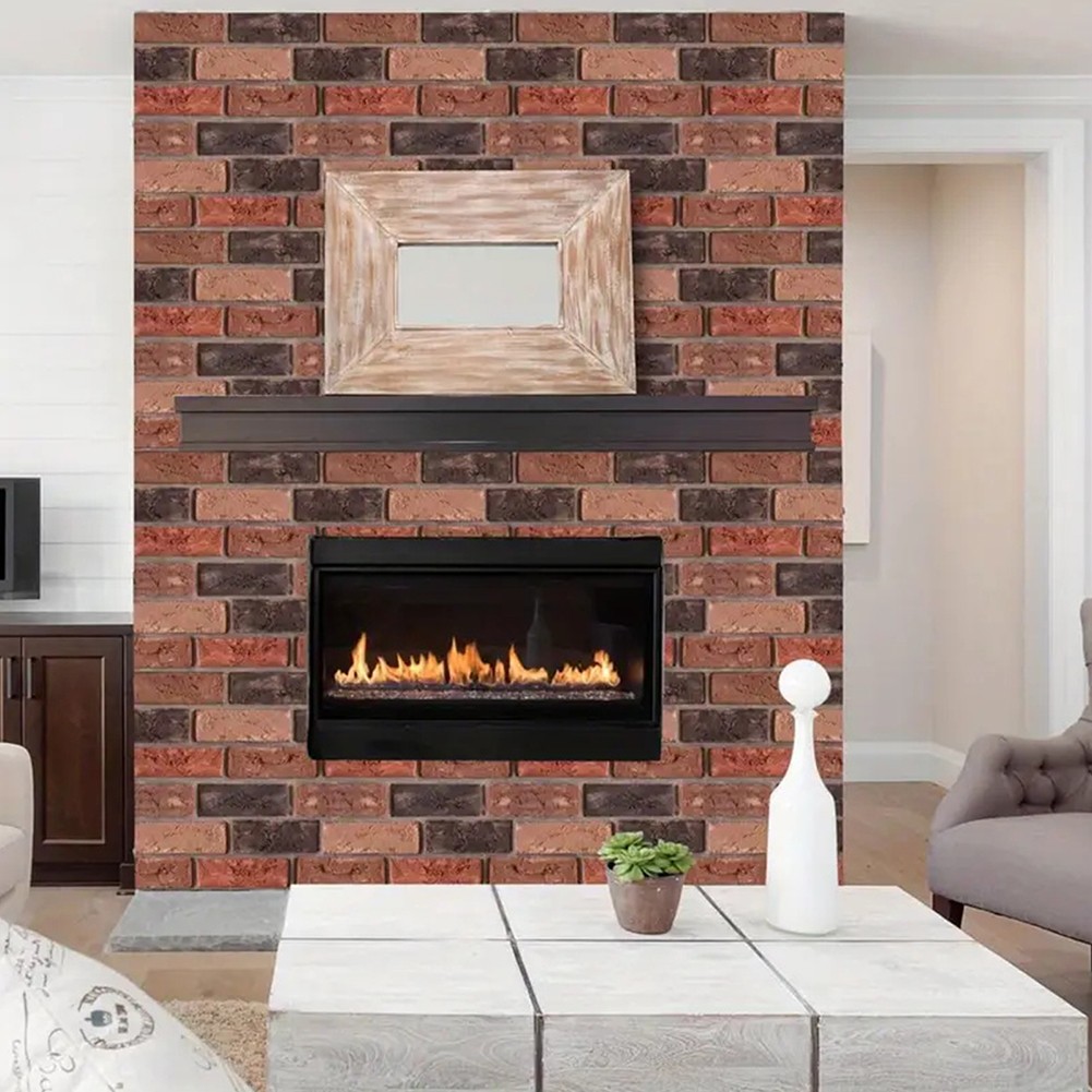 10-100PCS 3D Tile Brick Wall Sticker Self-adhesive Waterproof PVC DIY Wallpaper