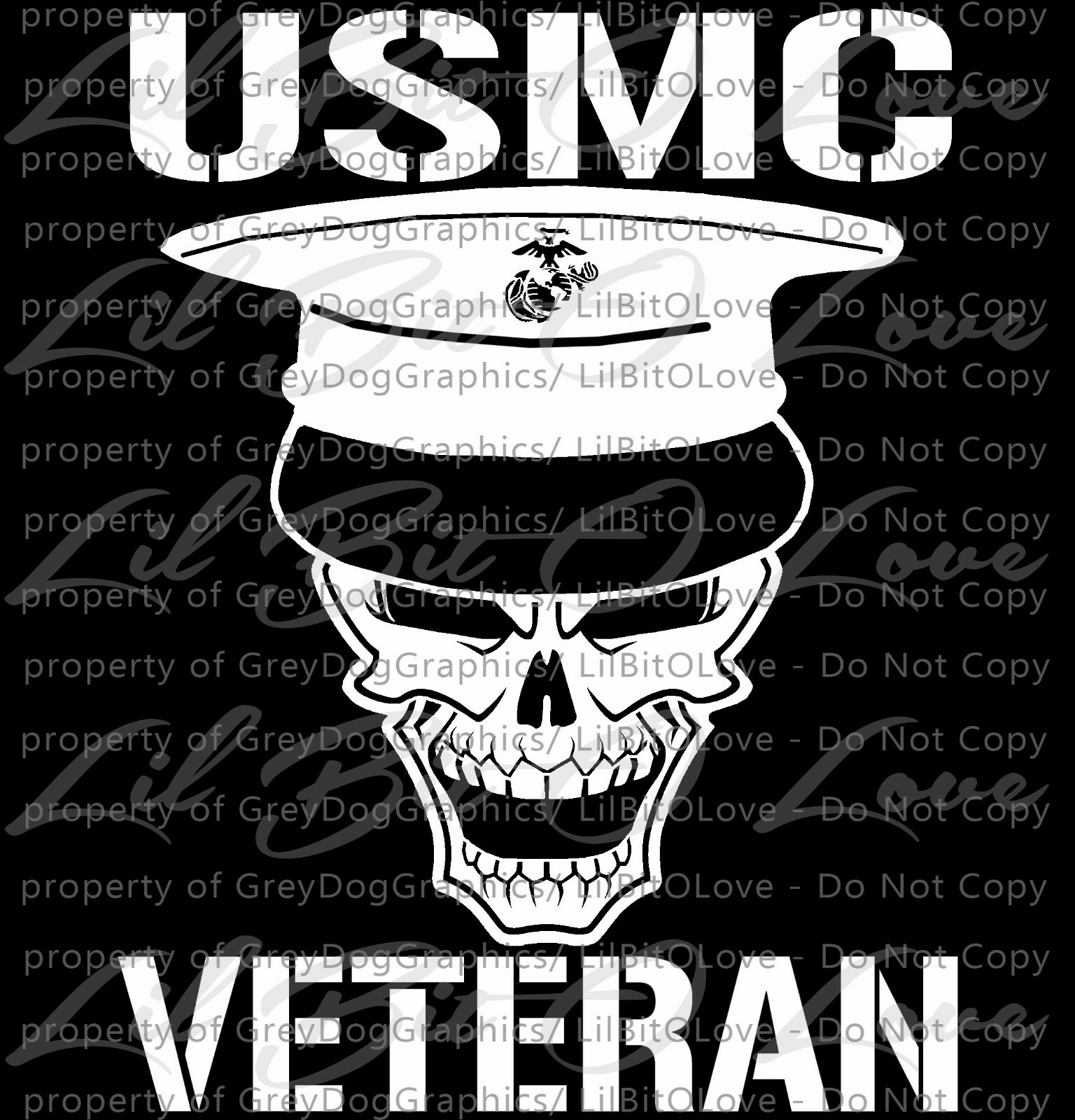 USMC VETERAN SKULL VINYL DECAL US MARINE CORPS STICKER MILITARY