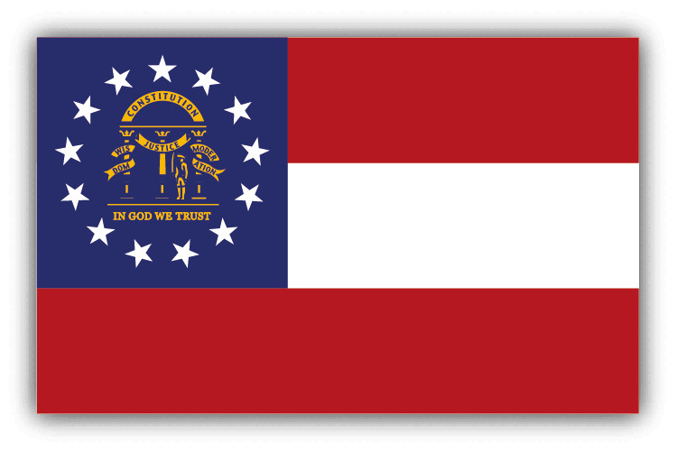 Georgia State Flag Car Bumper Sticker Decal