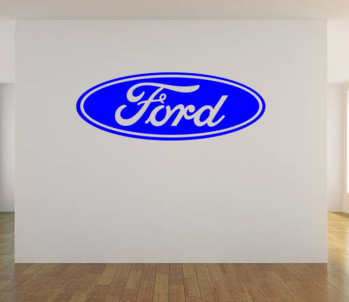 Ford Logo WALL ART VINYL DECAL STICKER 36″x13.8″ CHOICE OF COLOR