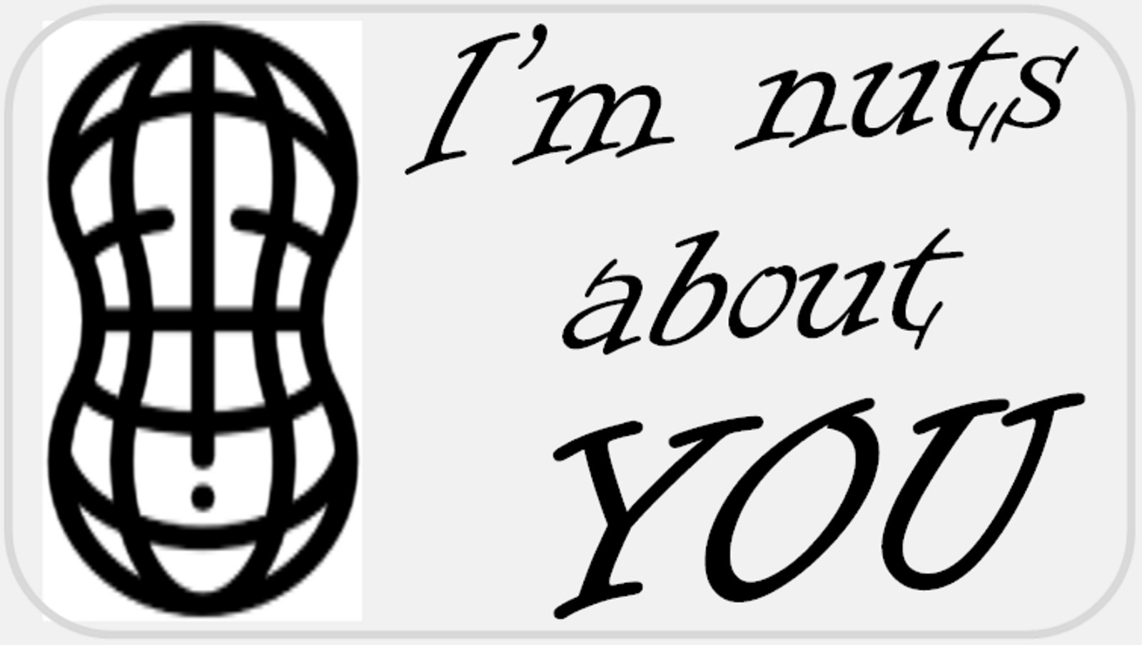 I’m Nuts About You – 25 Stickers Pack 2.25 x 1.25 inches – Love Quote Peanut Pun