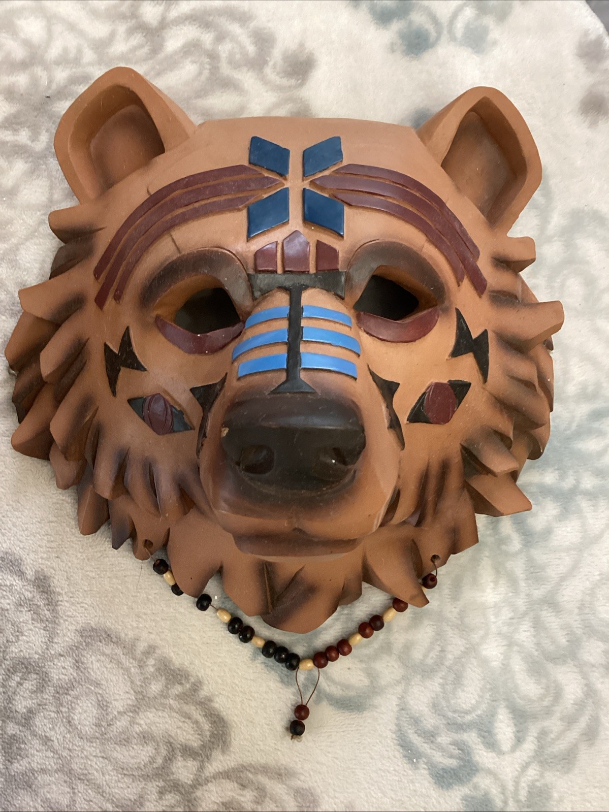 2 Wolf Head Wall Decor Mask With Beads Collections Etc. 2005