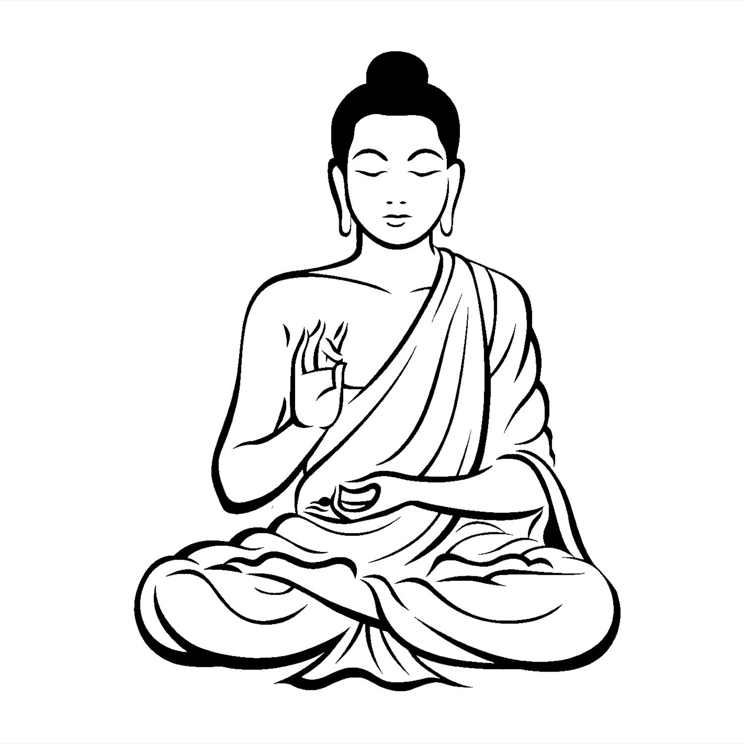 DIY Black Wall Sticker Meditating Buddha Decal Removable Art Mural Home2552