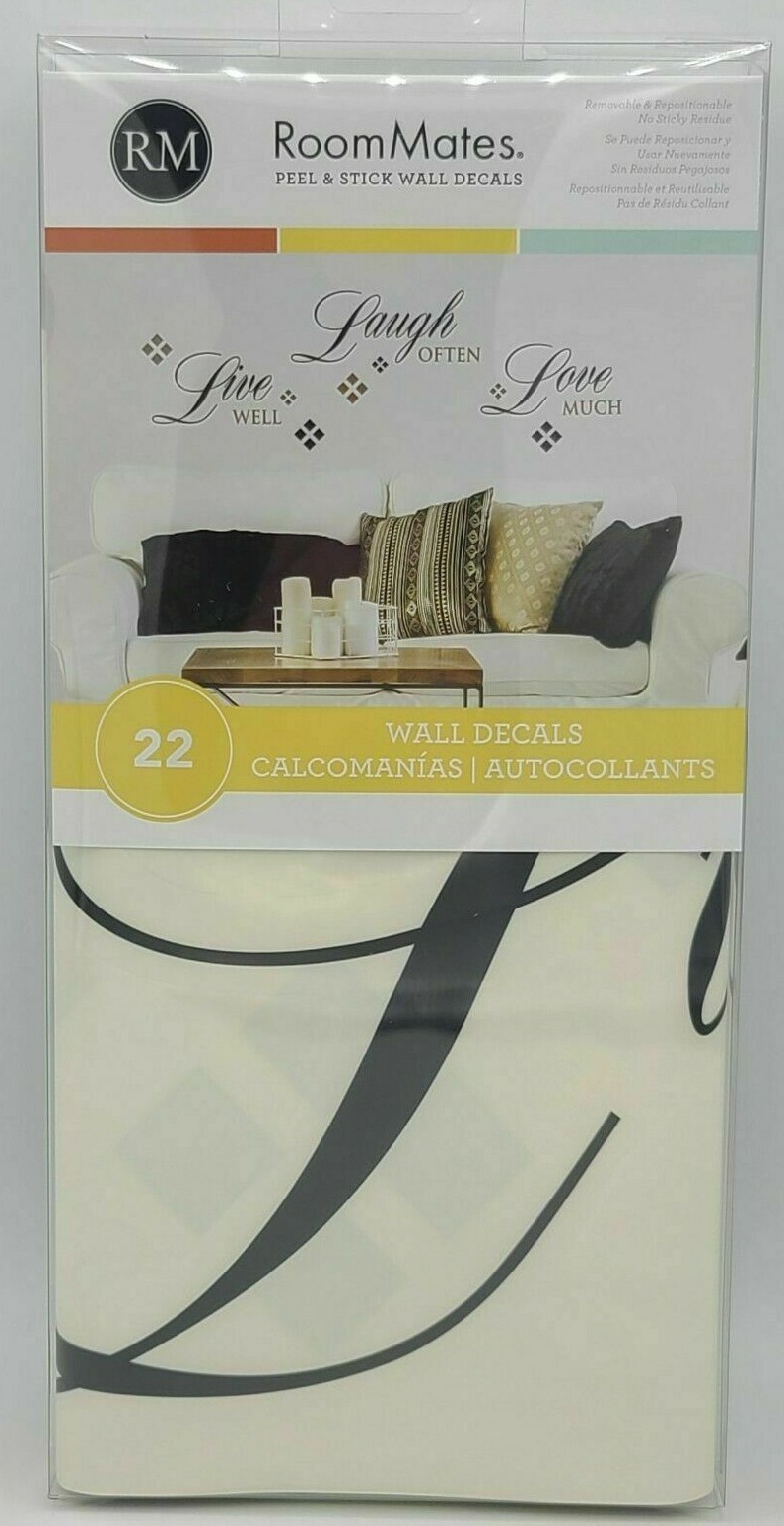 RoomMates RMK1396SCS 7.75″ W x 7.75″ L Live Laugh Love Peel and Stick Wall Decal