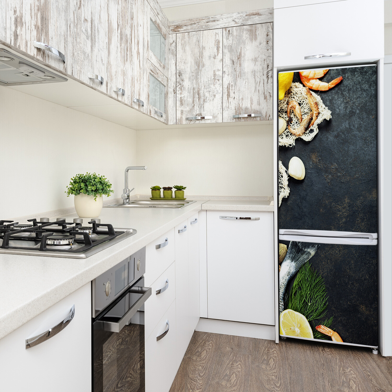 3D Home Refrigerator Wall Self Adhesive Removable Sticker Decal Food Seafood