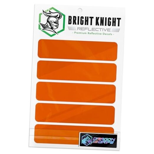 Orange 5 Pcs Tape – Reflective Motorcycle Helmet Decals – 5 Pcs