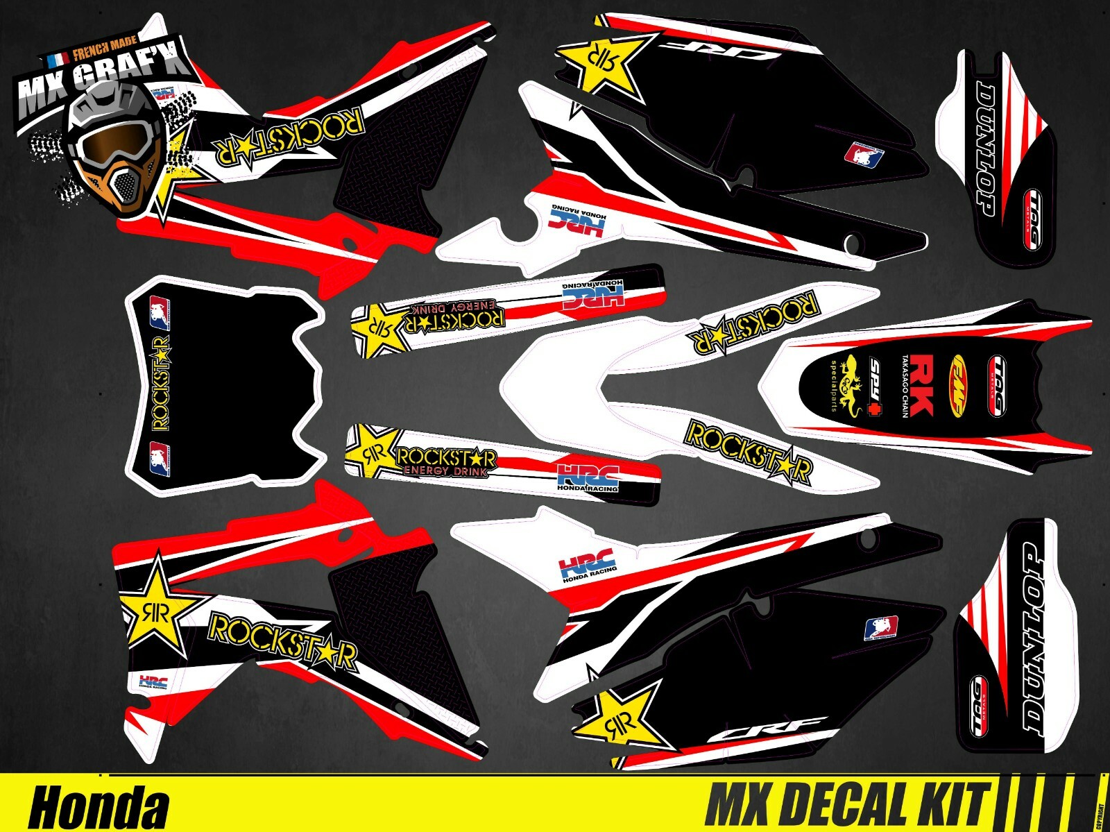 Motorcycle Decal Kit For Honda CRF – ROCKSTAR