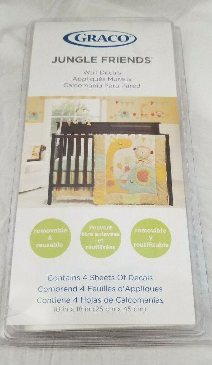 Graco Jungle Friends Wall Decals NIP