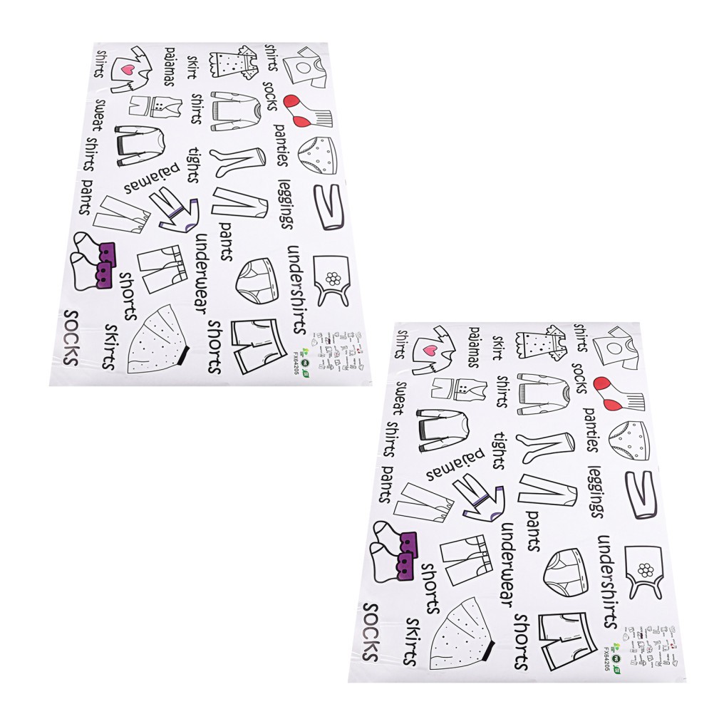 2 Sheets Labels Tag for Wardrobe Clothes Organization Clothing Decal