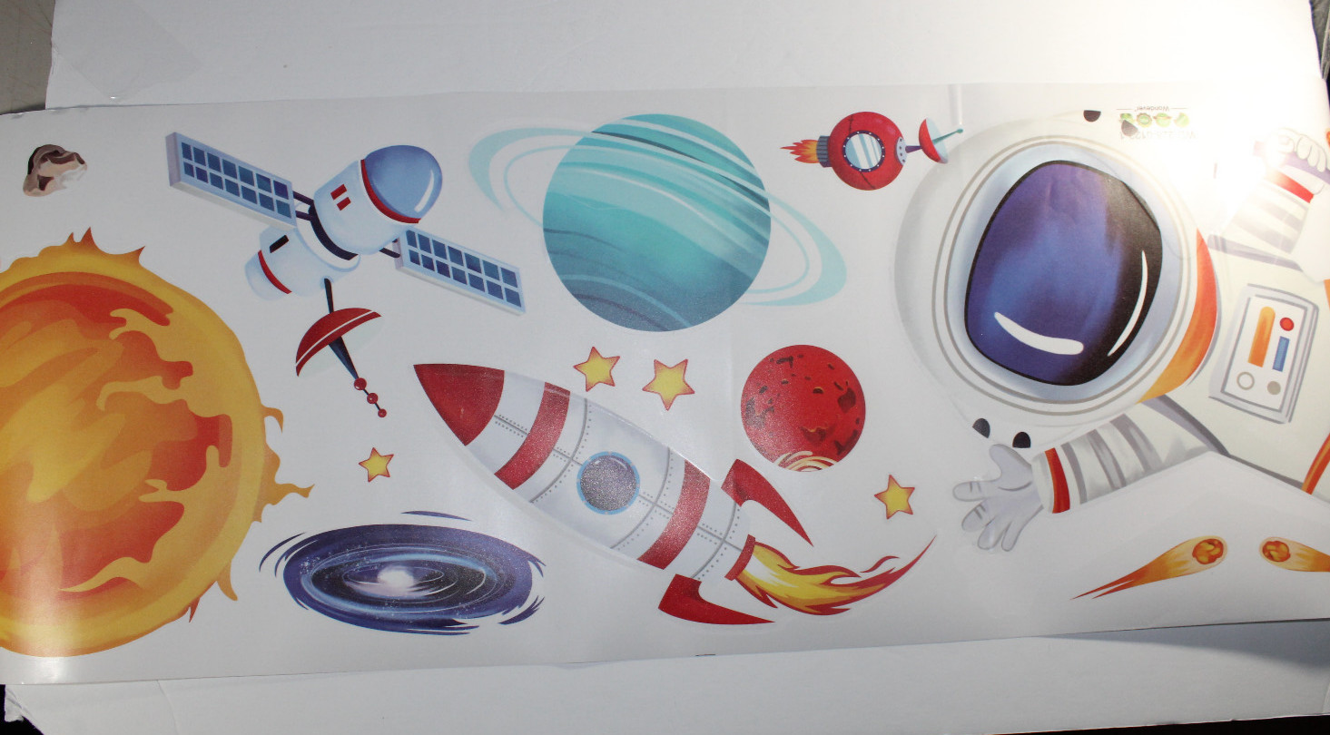 2 Lot Wondever Outer Space Wall Stickers Peel and Stick