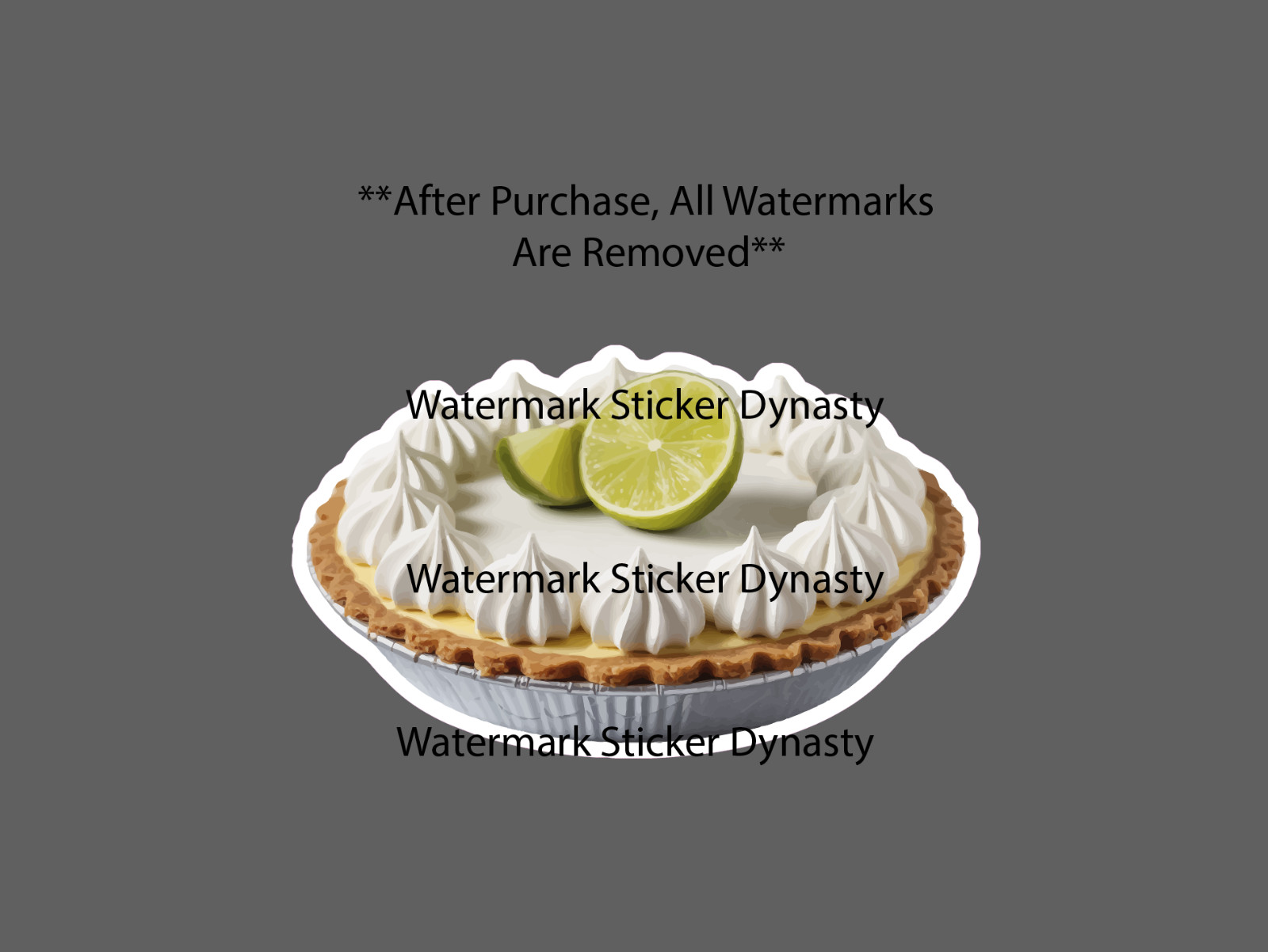 Key Lime Pie Sticker Waterproof Decal Food Dessert Dinner NEW