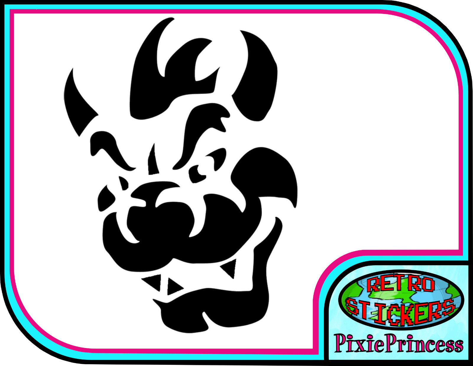 Bowser Koopa Mario B Vinyl Sticker, Wall, Laptop, Vehicle, Car, Van, Motorbike