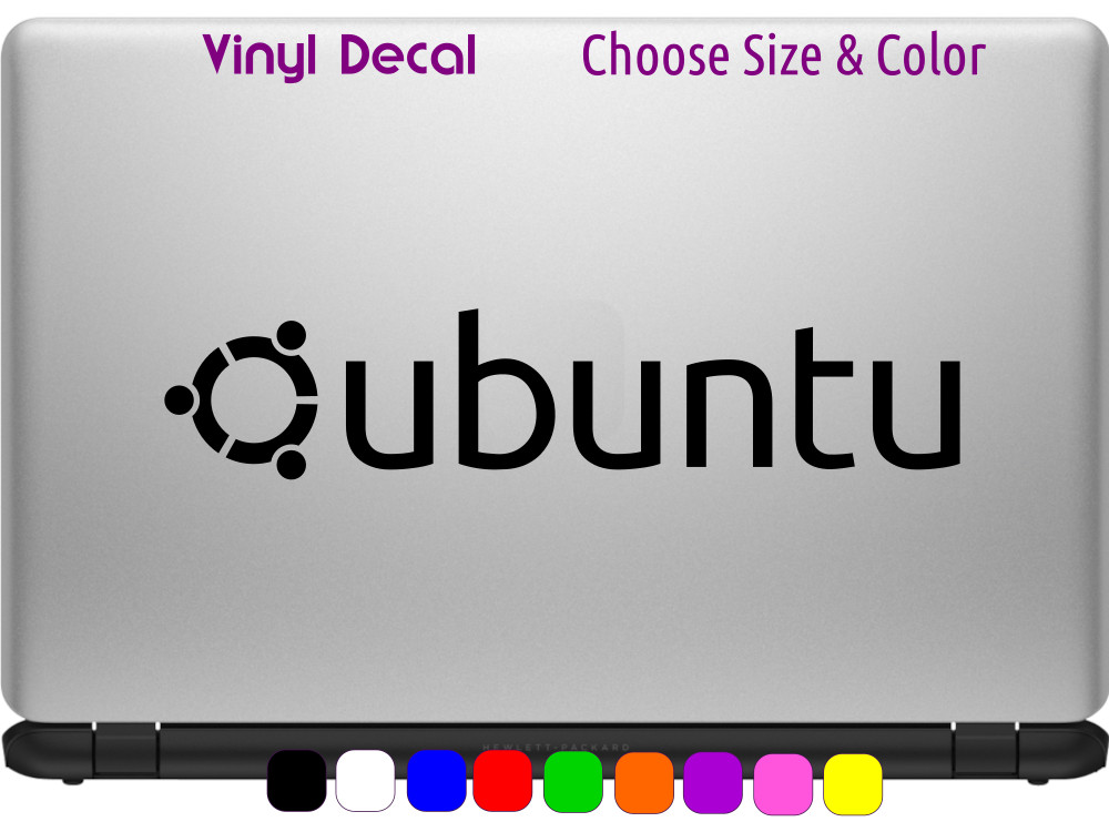 UBUNTU Linux outline logo Vinyl Decal Laptop Window Sticker CHOOSE SIZE COLOR
