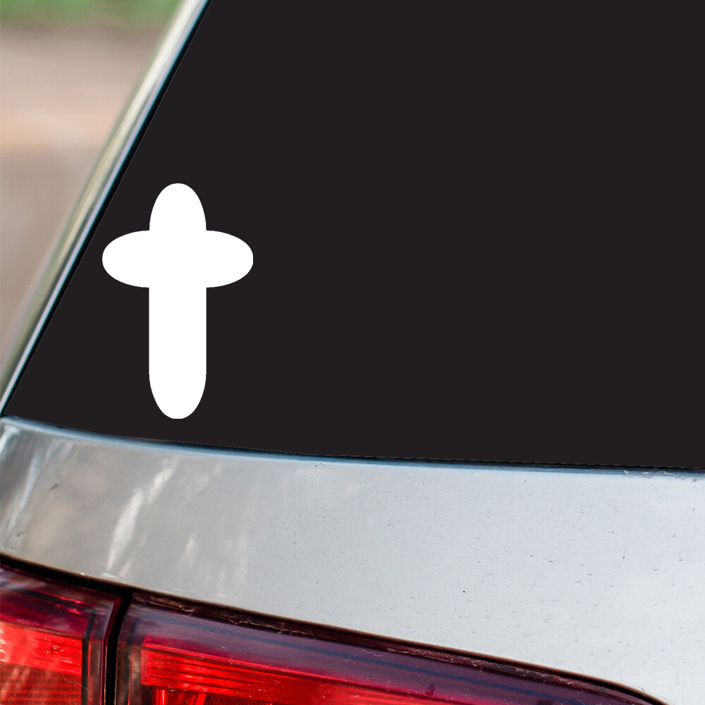 Christian Cross Sticker Jesus Religious S56 all chrome and regular vinyl colors