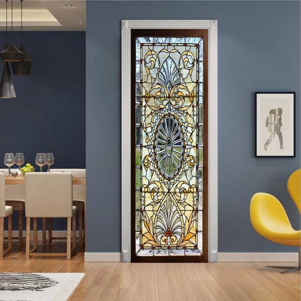 1KIT Convenient Wall Sticker Door Home Living Room Murals PVC Removable
