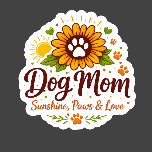 Dog Mom Sticker Vinyl Decal Sunshine Paws And Love Sunflower Pet Parent