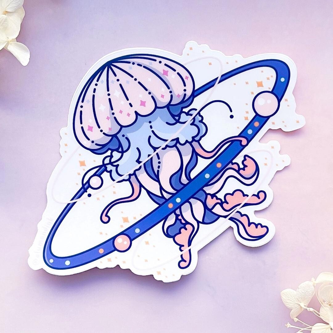 Cosmic Jellyfish Sticker – Clear Vinyl