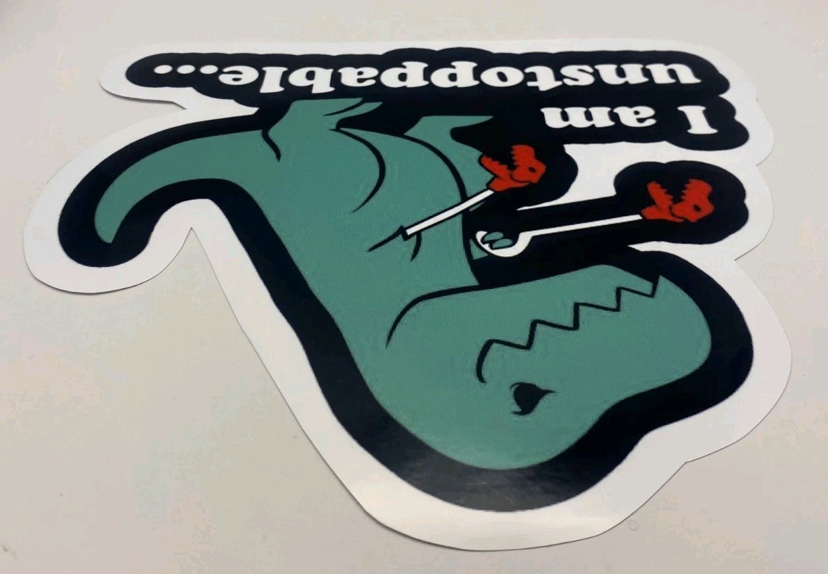 T-Rex Dinosaur I Am Unstoppable Waterproof Car Decal Vinyl Sticker Tyrannosaurus