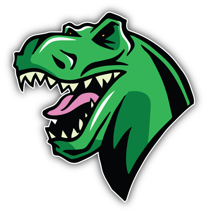 Tyrannosaurus Rex Face Mascot Car Bumper Sticker Decal
