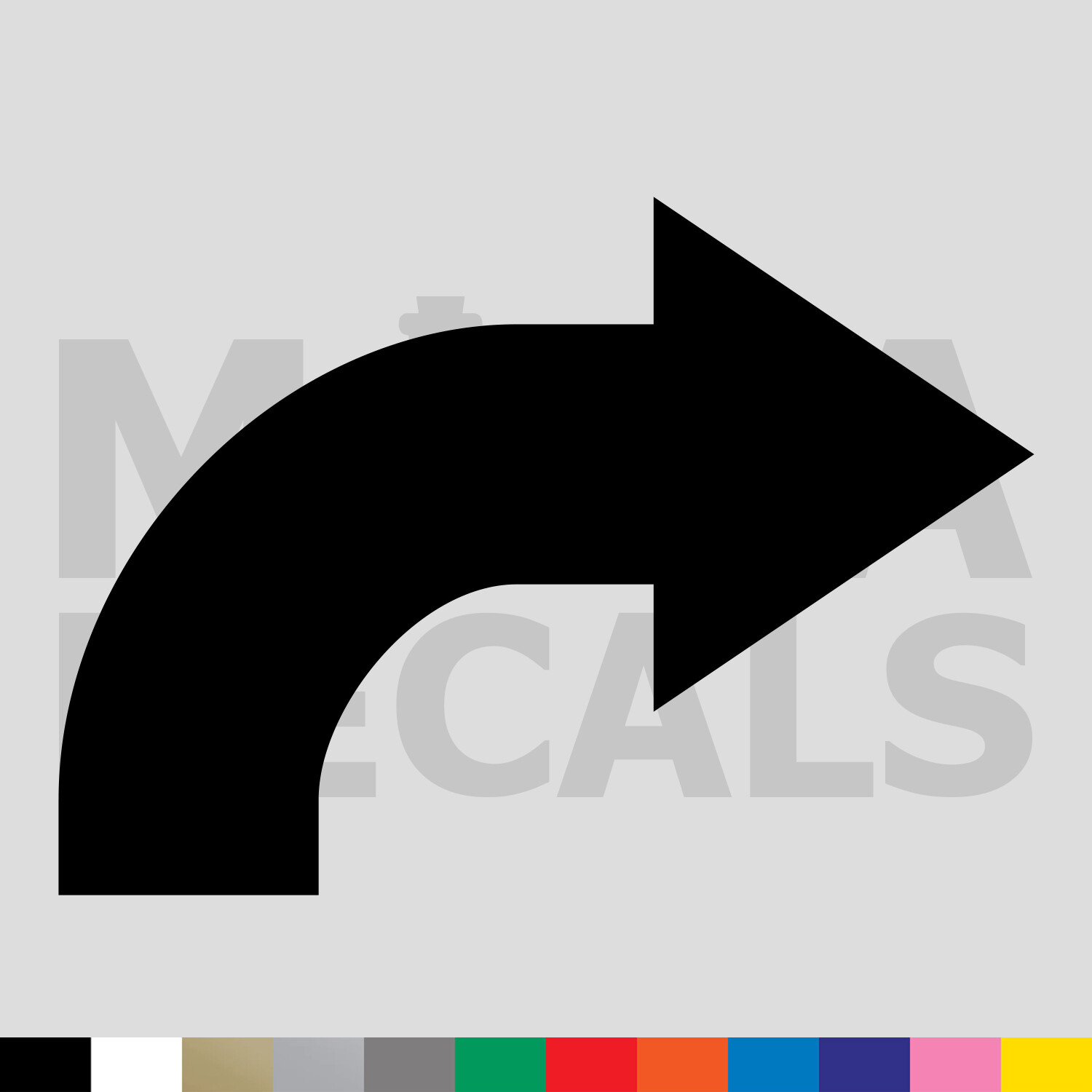 Arrow Curved Right Vinyl Die Cut Decal Sticker – Direction Point Rotate Sign