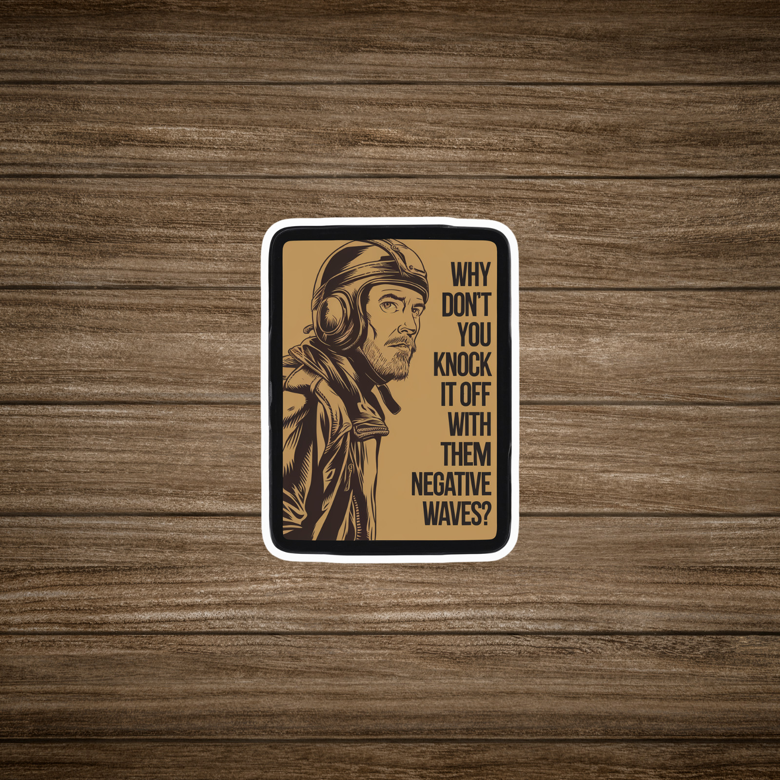 Vintage Funny Pilot Negative Waves Sticker – Aviation Humor Decal #2807