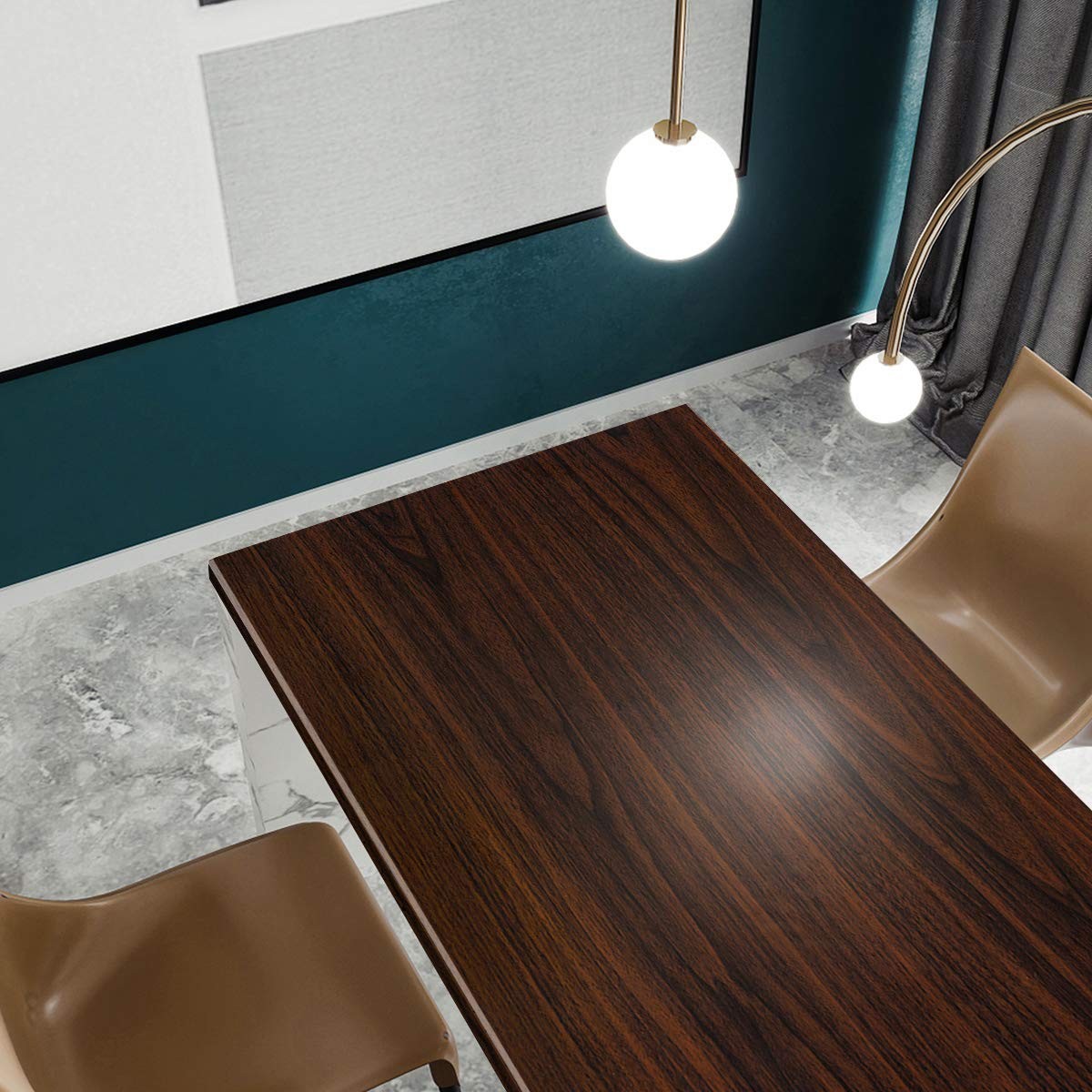 48x354inch Extra Wide Dark Brown Wood Grain Wallpaper Peel and Stick Thick Ma…