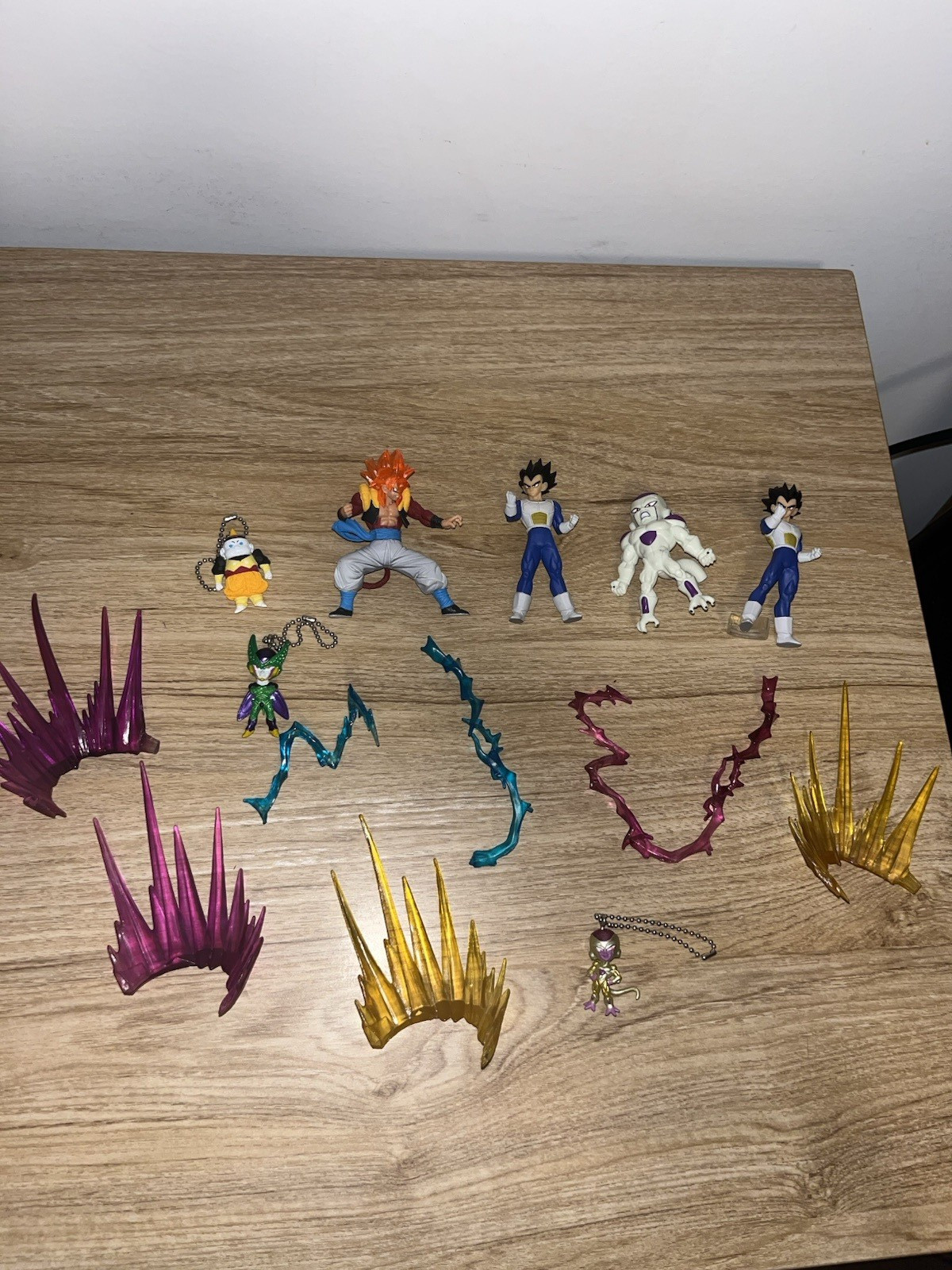 Dragon Ball Anime figures, stickers, aura, and keychain lot