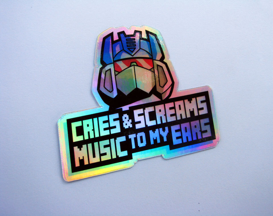 Sound Wave Holographic Sticker Metallic Laptop Skateboard Decal