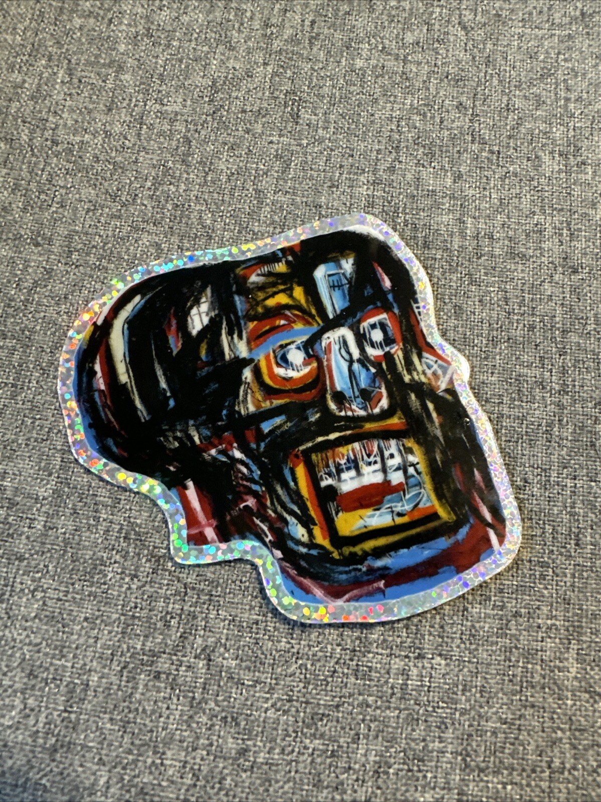 Rare 3″ Jean Michel Basquiat Sparkle SKULL Sticker Decal Phone Laptop Fashion