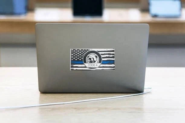 6pcs Thin Blue Line Flag Car Sticker Decals – Police Support American Flag Set
