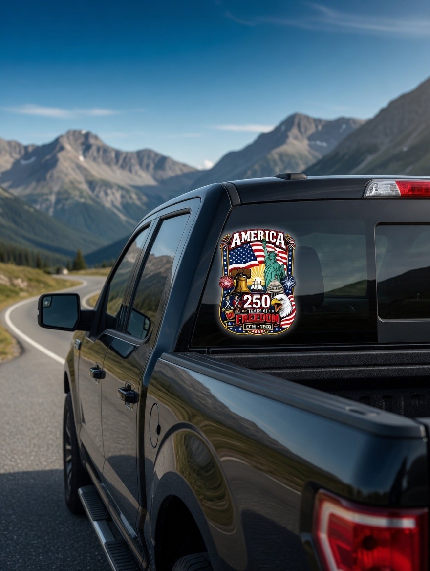 America 250 Adhesive Sticker | 1776–2026 Patriotic Decal | America’s 250 Years