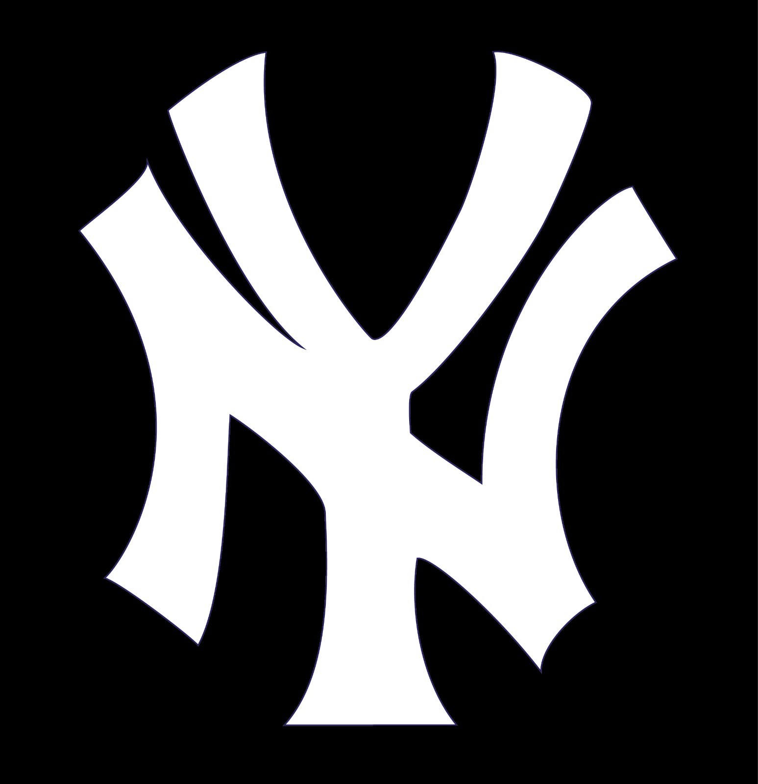 New York Yankees «NY» logo White Black Navy Blue Vinyl Decals Choose your size