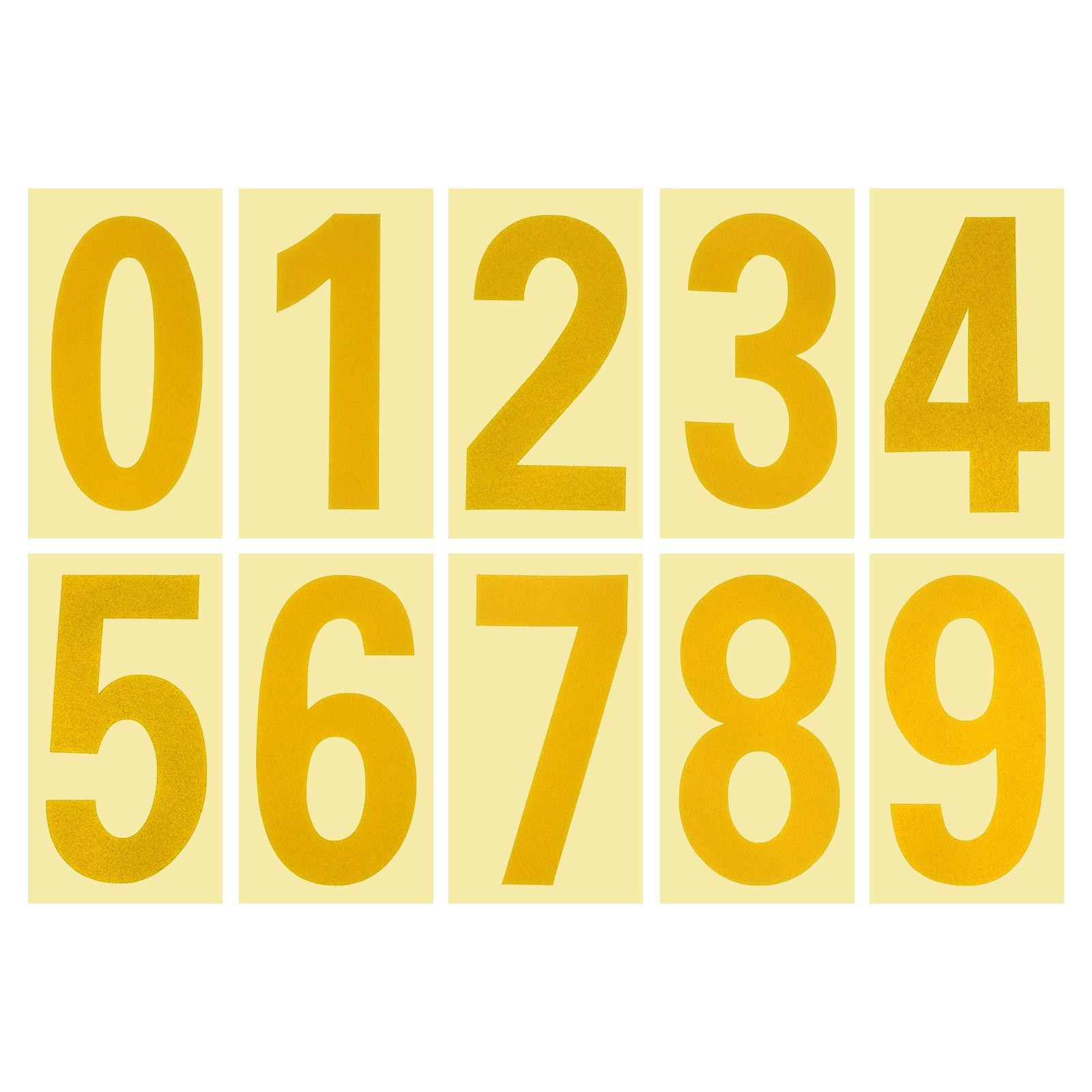 4Set 2.95″ Reflective Mailbox Number Sticker 0-9 Adhesive Address Number Golden