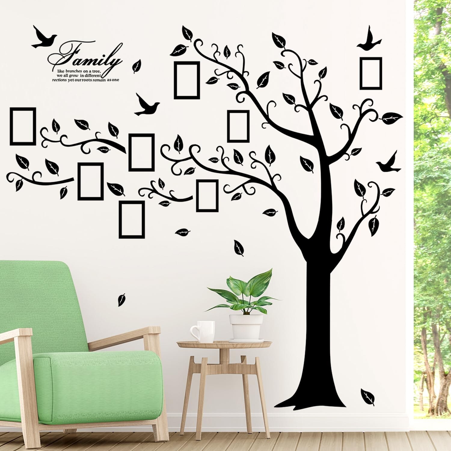 Large Family Photo Tree Wall Sticker 3D Peel and Stick Vinyl Photo Frame Tree…