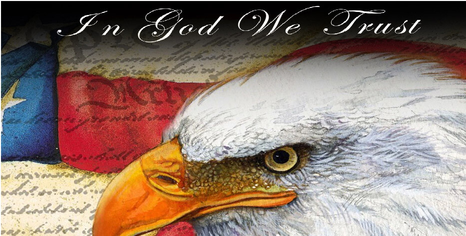 In God We Trust Garage Banner Full Color Custom Vinyl Man Cave Art