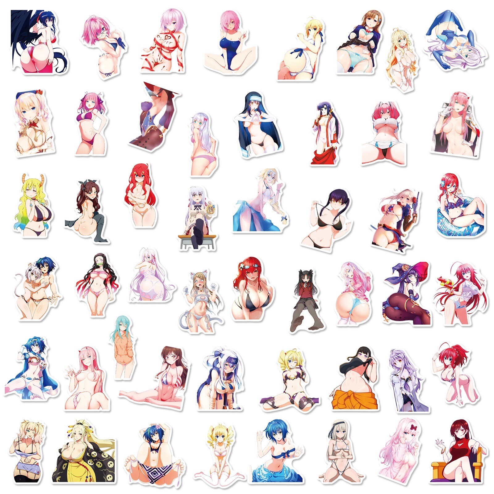 50 PCS Ahegao Anime Girl Stickers Waifu Decals Laptop Hydro Yeti Free Shipping!