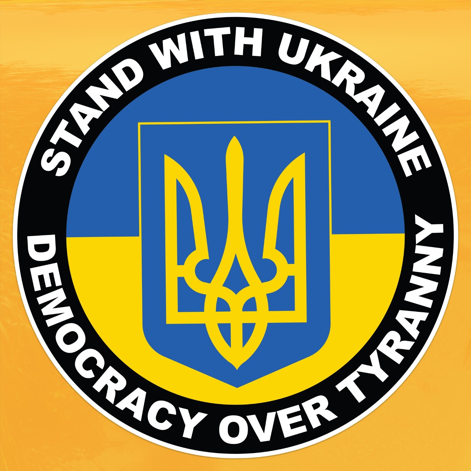 Stand With Ukraine Democracy Over Tyranny Decal – Support Ukraine Vinyl Sticker