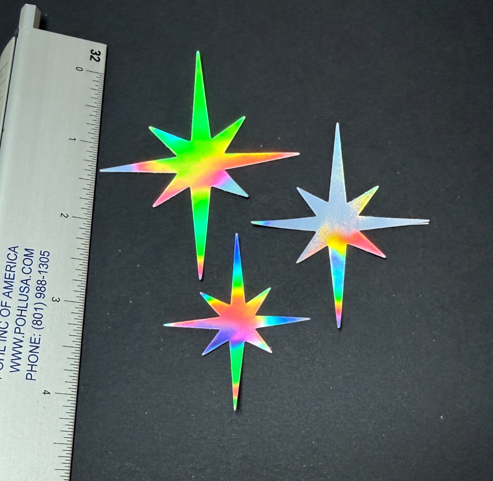 Retro Holographic Starburst Sticker Set of Three Retro Atomic