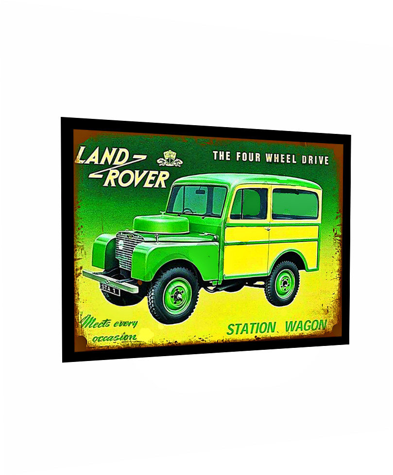 Land Rover Station Wagon Vintage Replica Sign Sticker 4 Sizes