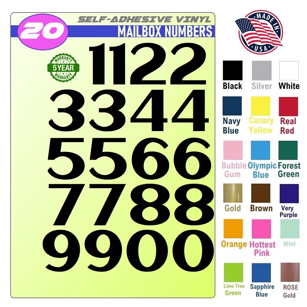 20 Mailbox,Car, Doors, Toolbox,Lockers,Window, Decal Sticker Numbers HAARLEM SAN
