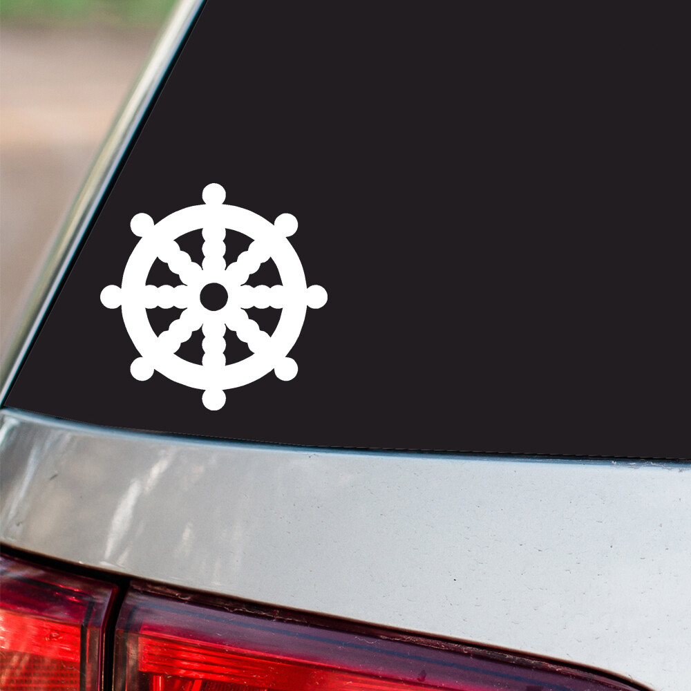 Wheel of Dharma Sticker Buddhism Religious S3 all chrome & regular vinyl colors