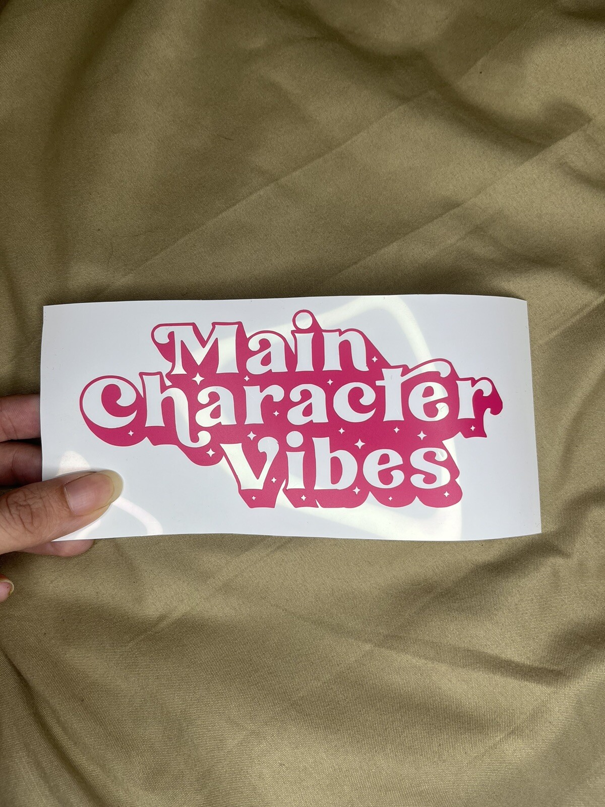 2.5″ Pink «Main Character Vibes» Decal | Laptop, Water Bottle