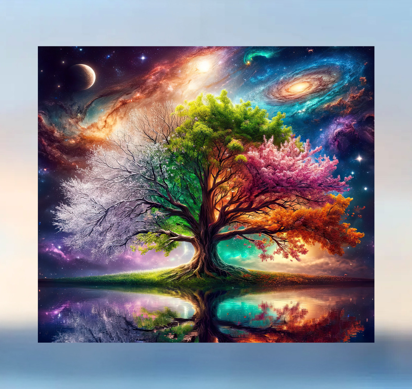 Tree of Life, Seasons, Galaxy WINDOW CLING Size 9.1″ Vinyl