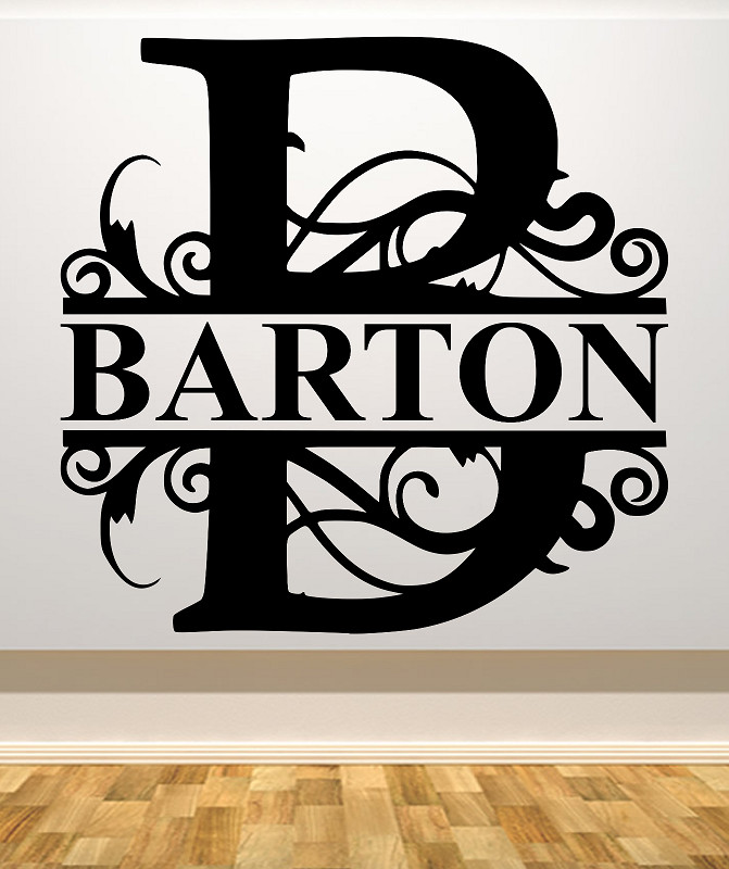 FANCY LETTER «B» PERSONALIZED w/ NAME CAR WALL VINYL DIE CUT DECAL 9″ – 22″ TALL