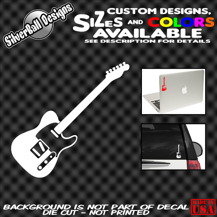 Telecaster Style Guitar Custom Vinyl sticker Car Window Gibson Fender Laptop