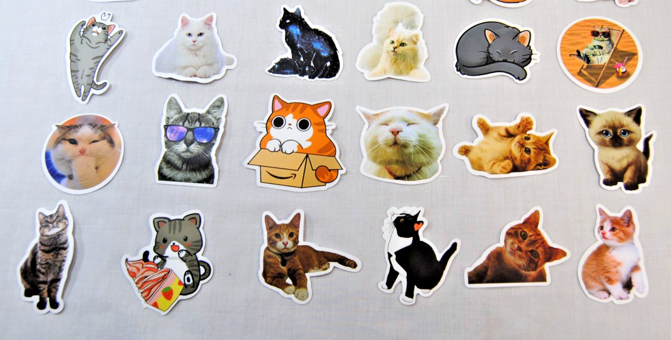 Cute Cat Stickers for Laptop, Water Bottles for Kids to Adults 200Pcs T2693